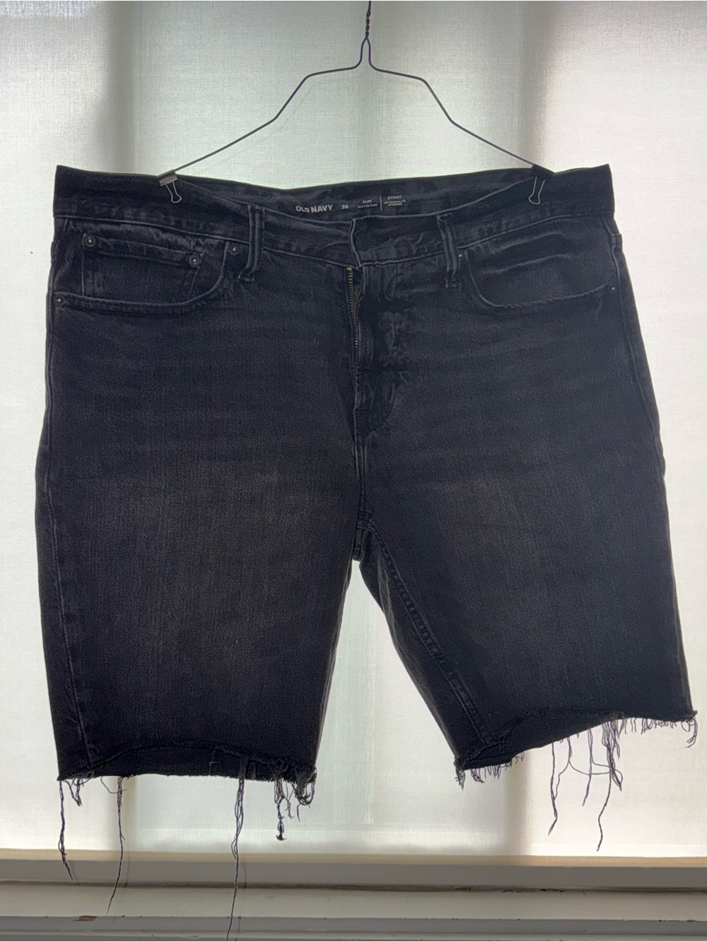 Old Navy Black Frayed Denim Cutoff Shorts